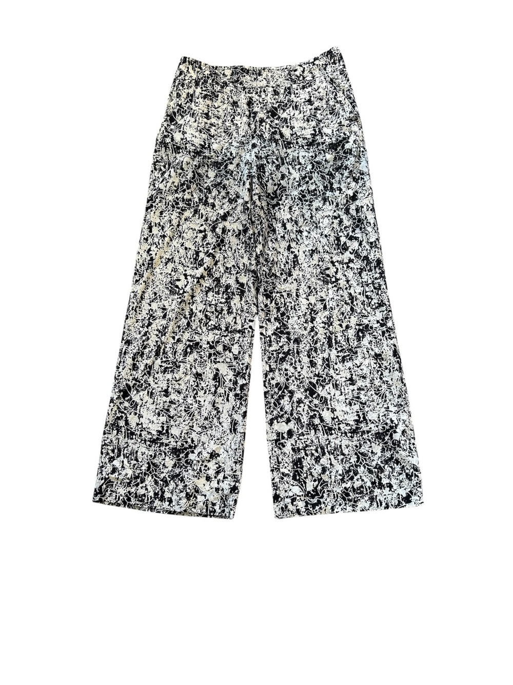 Jill Sander Silk Blend Graphic Print Wide Leg Trouser Pant - Size 42